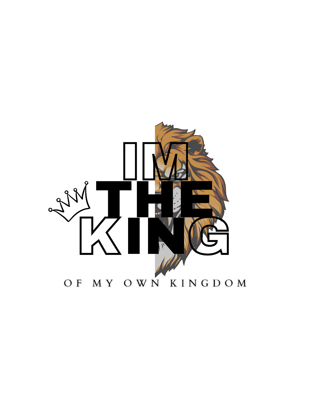 White Modern The King T-Shirt Graphic